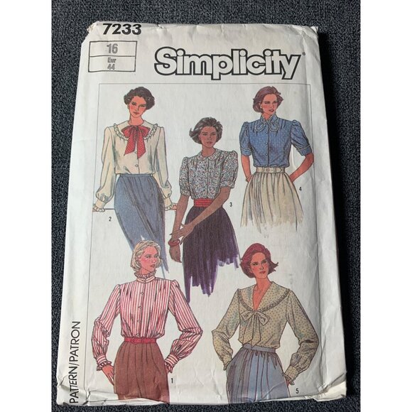 Simplicity Misses Shirt Sewing Pattern sz 16 7233 - uncut - Picture 8 of 9